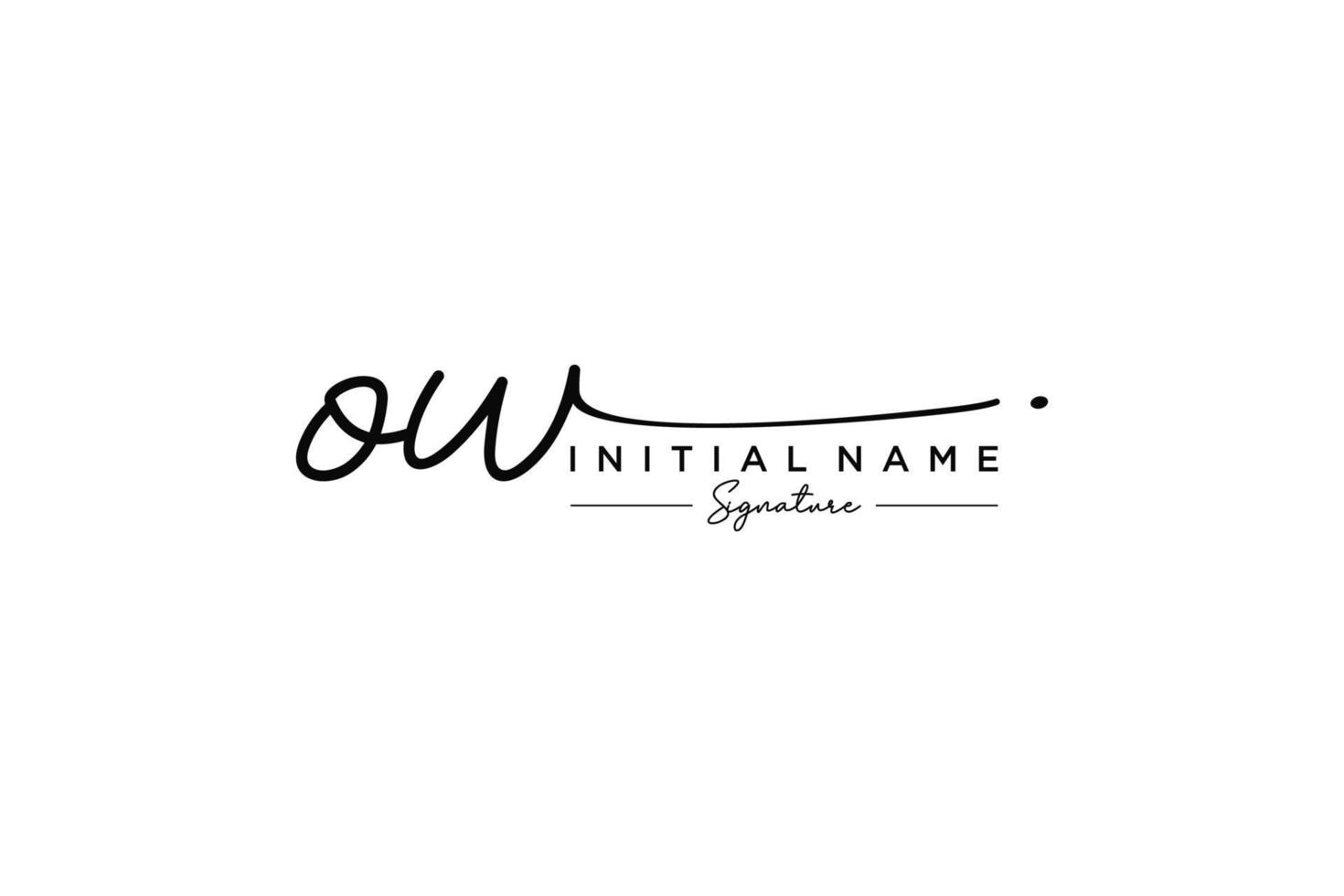 Initial OW signature logo template vector. Hand drawn Calligraphy lettering Vector illustration.