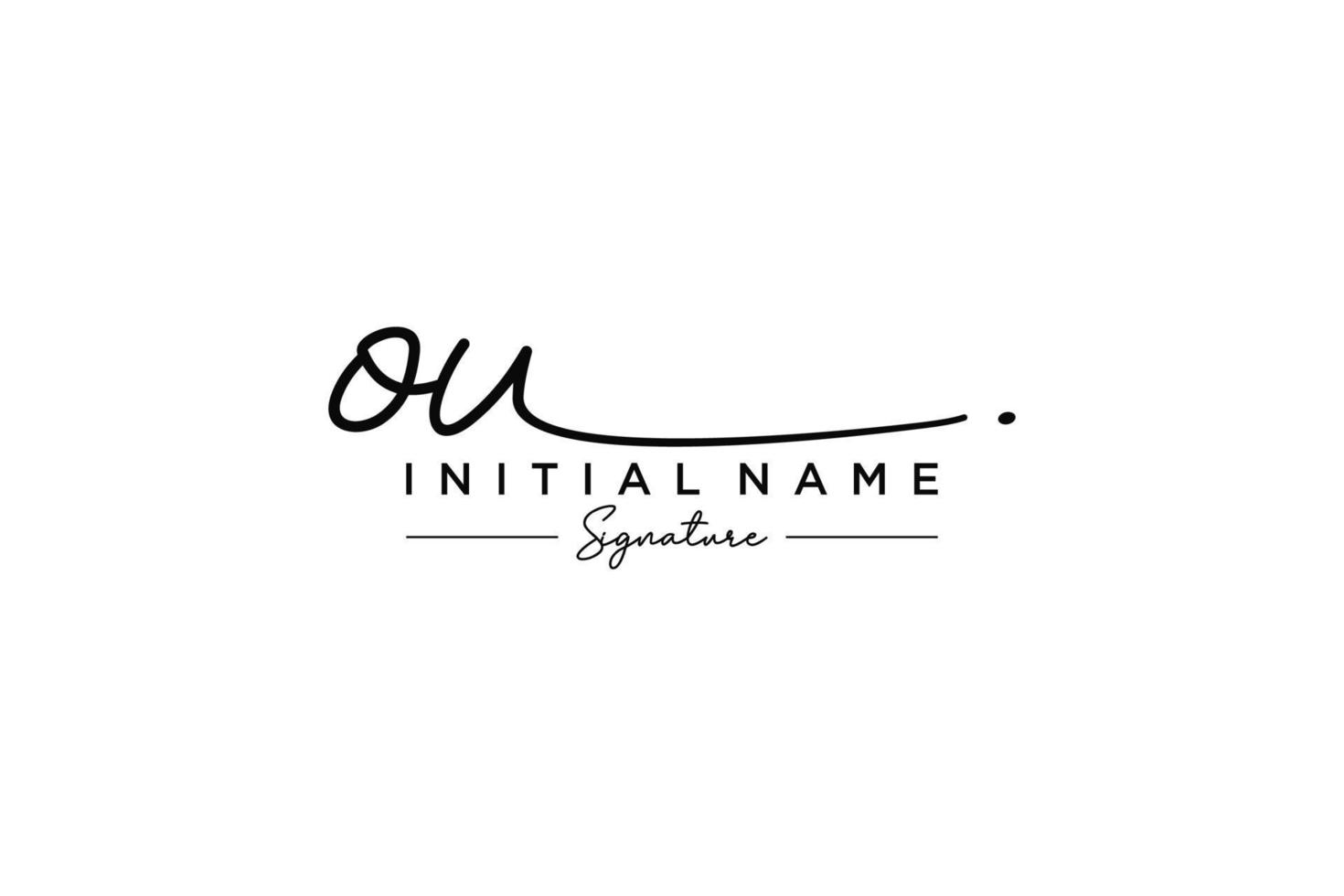 Initial OU signature logo template vector. Hand drawn Calligraphy lettering Vector illustration.