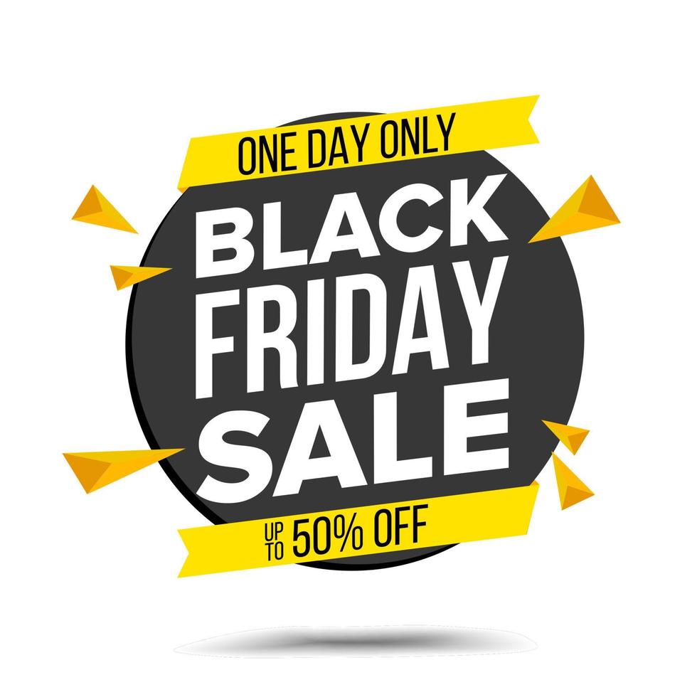 Black Friday Sale Banner Vector. Website Sticker, Black Web Page Design. Sale Label. Isolated Illustration vector