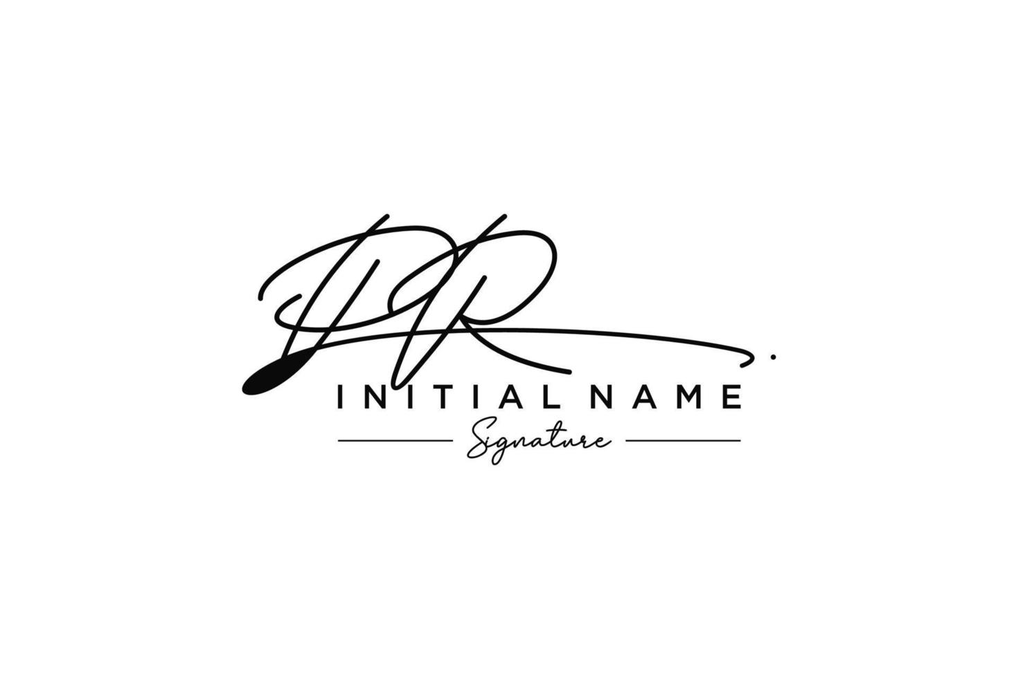 Initial PR signature logo template vector. Hand drawn Calligraphy lettering Vector illustration.