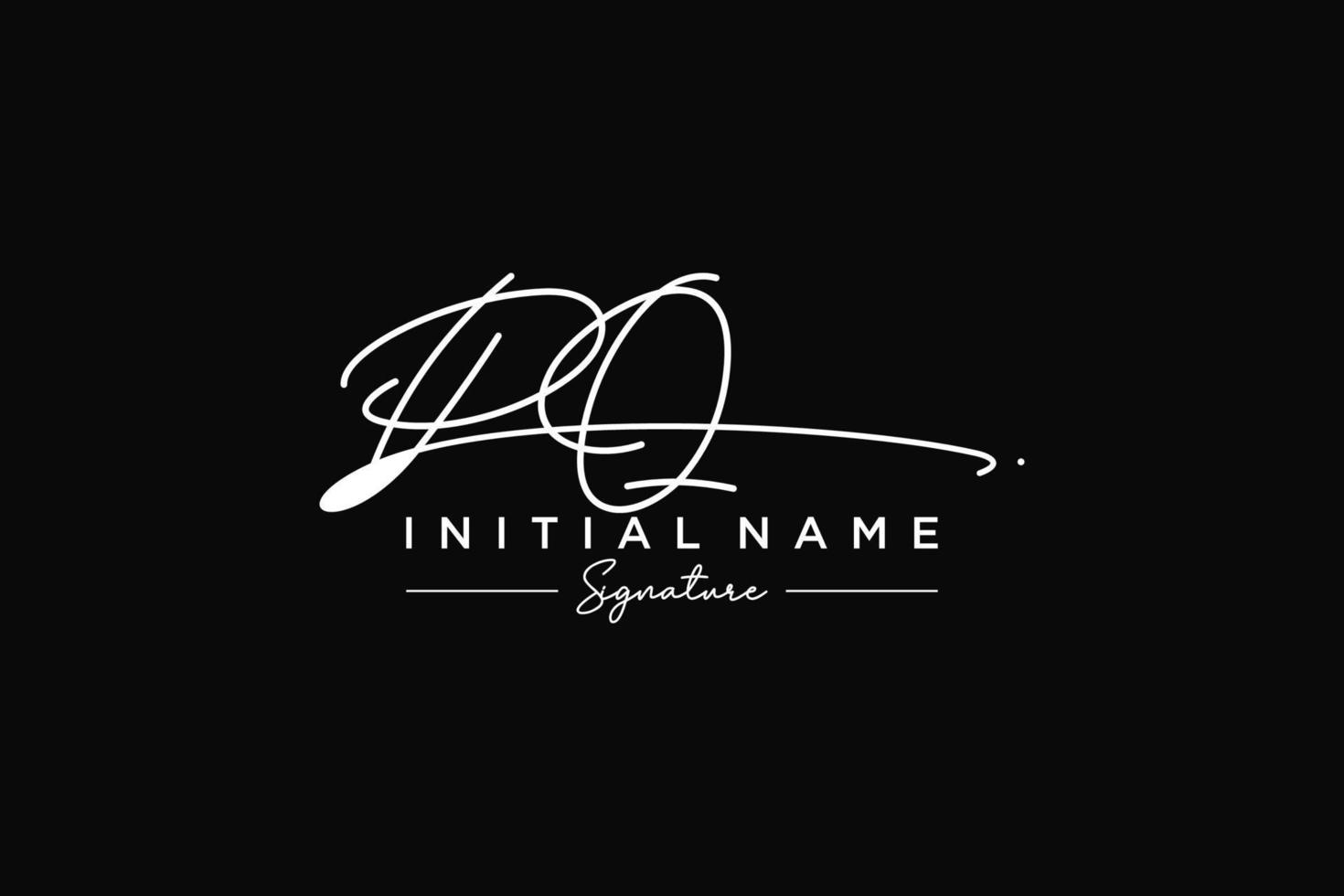 Initial PQ signature logo template vector. Hand drawn Calligraphy lettering Vector illustration.
