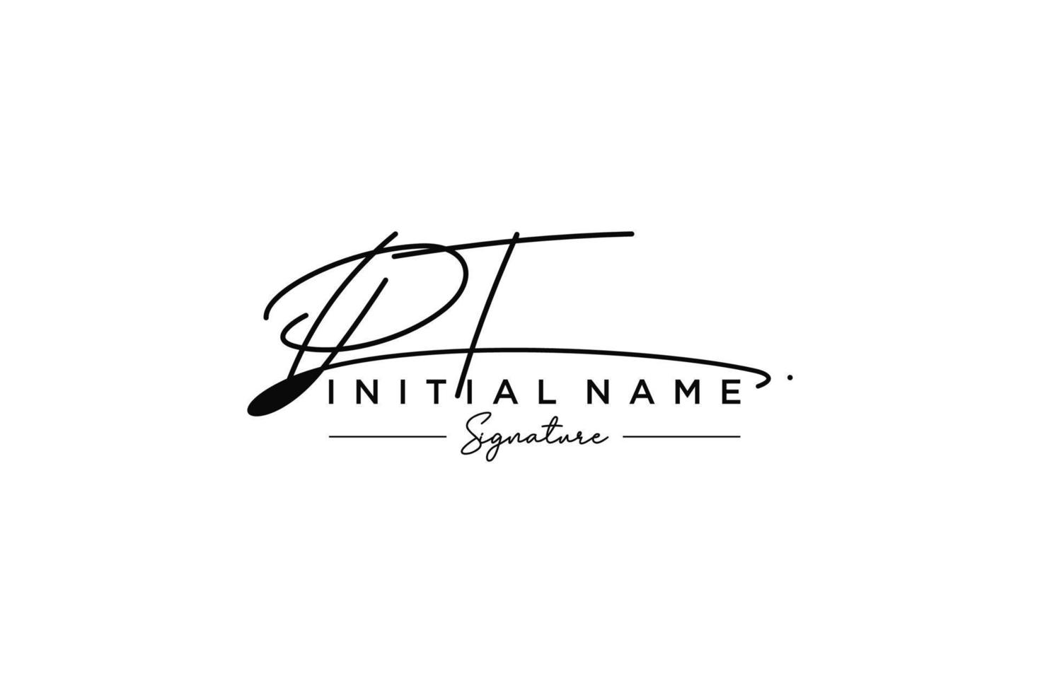 Initial PT signature logo template vector. Hand drawn Calligraphy lettering Vector illustration.