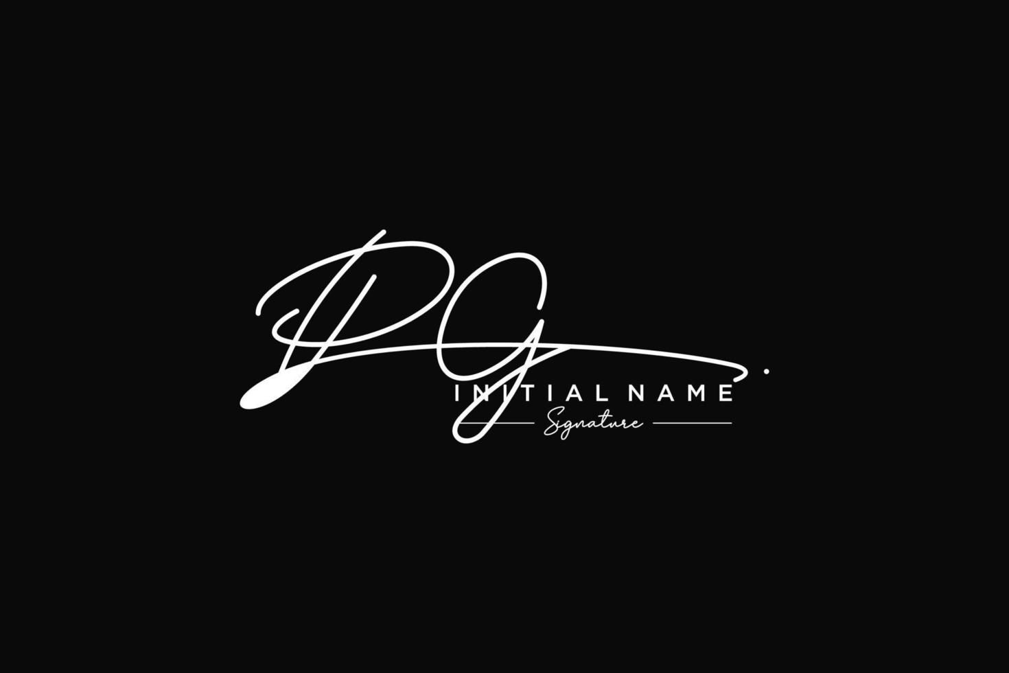 Initial PG signature logo template vector. Hand drawn Calligraphy lettering Vector illustration.