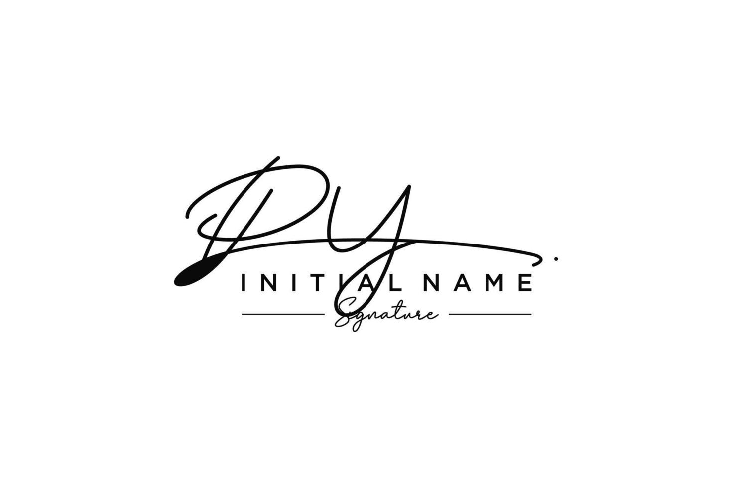 Initial PY signature logo template vector. Hand drawn Calligraphy lettering Vector illustration.