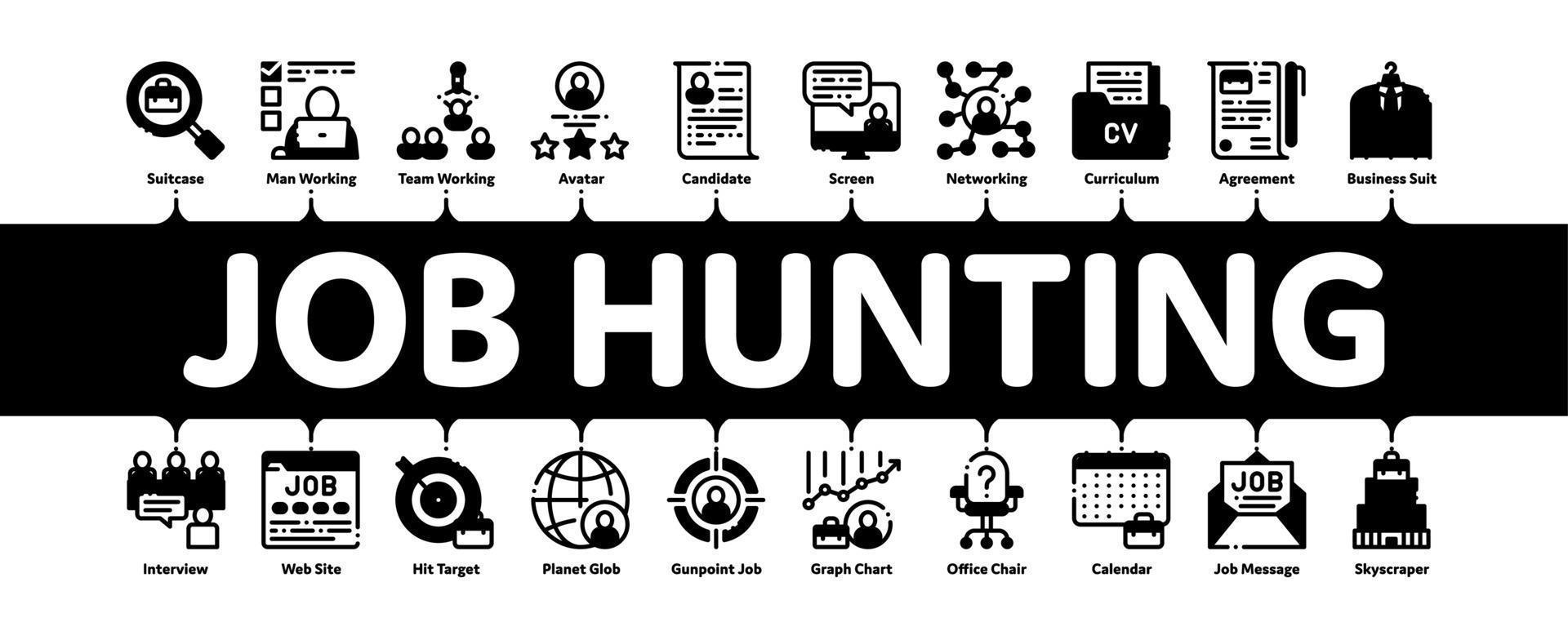Job Hunting Minimal Infographic Banner Vector
