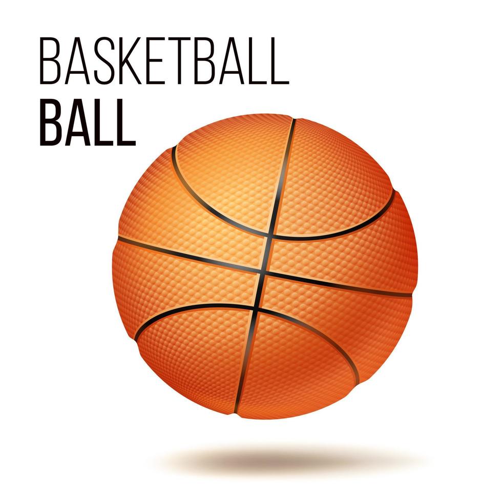 Orange Basketball Ball Isolated Vector. Realistic Illustration vector