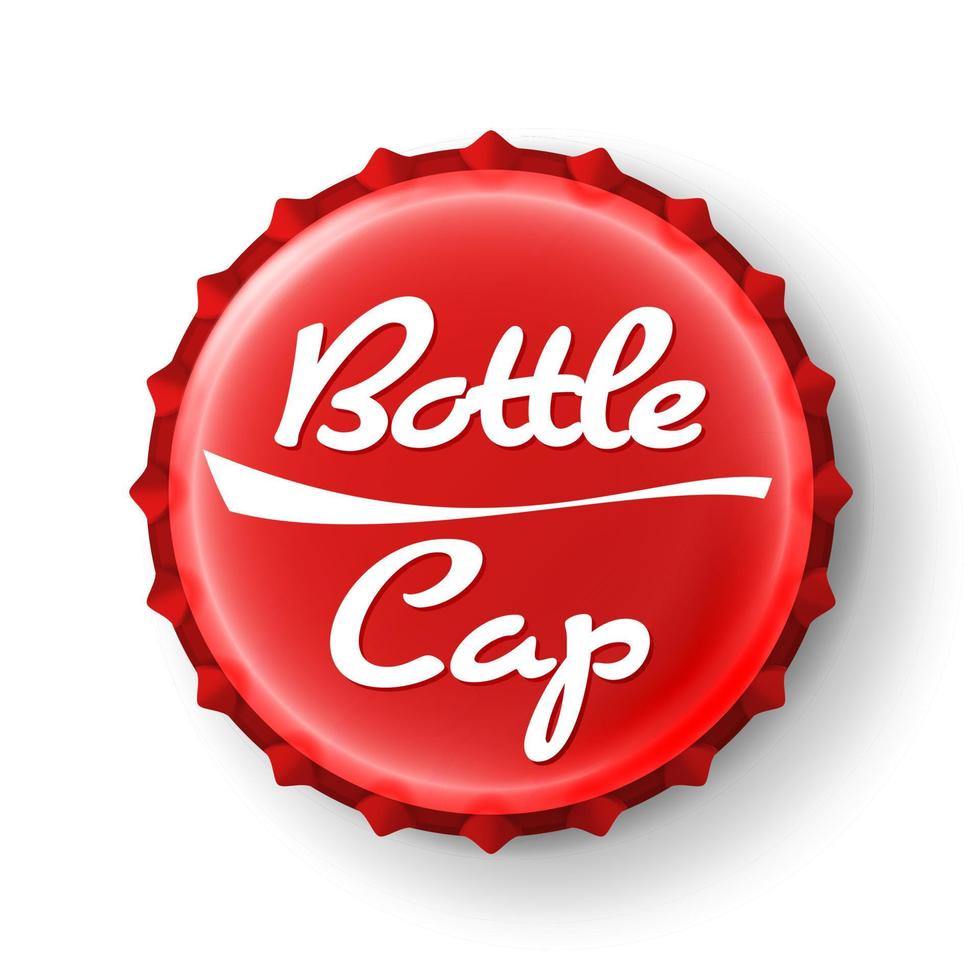 Beer Cap Vector. Red Bottle Cap. Mock Up Temaplate vector