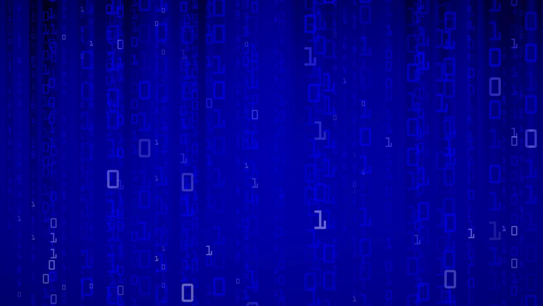 Binary Background. Streaming Binary Code. Coding Or Hacker Concept. Vector Illustration