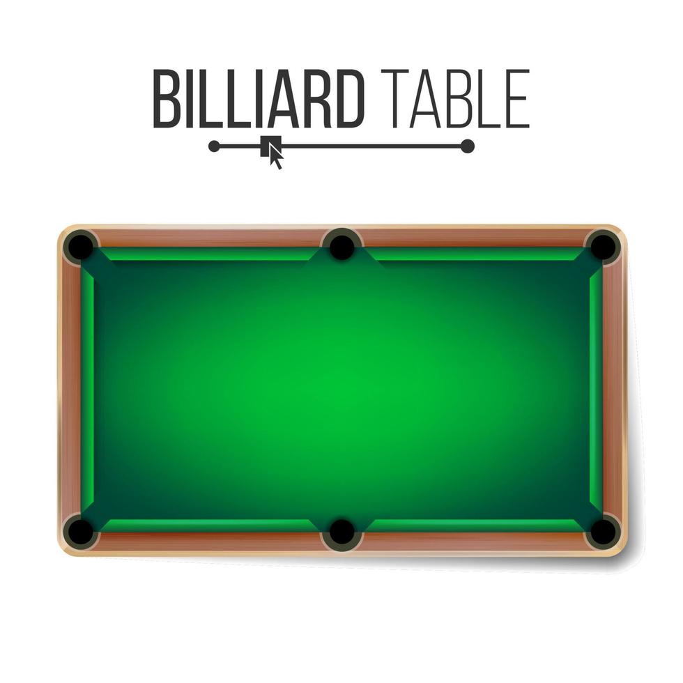 vector de mesa de billar realista. mesa de billar americana. tema del deporte vista superior. aislado en blanco ilustración