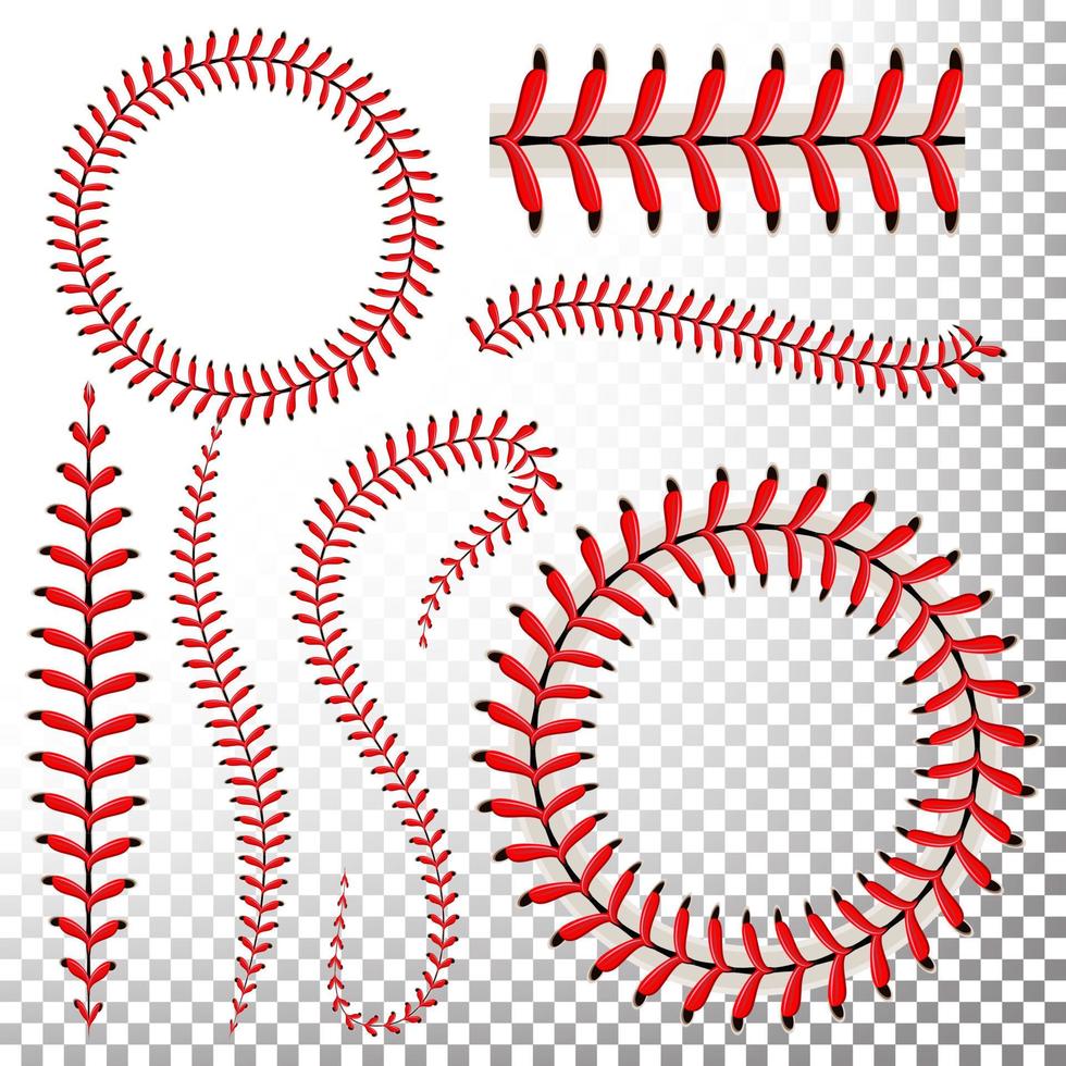 Baseball Stitches Vector Set