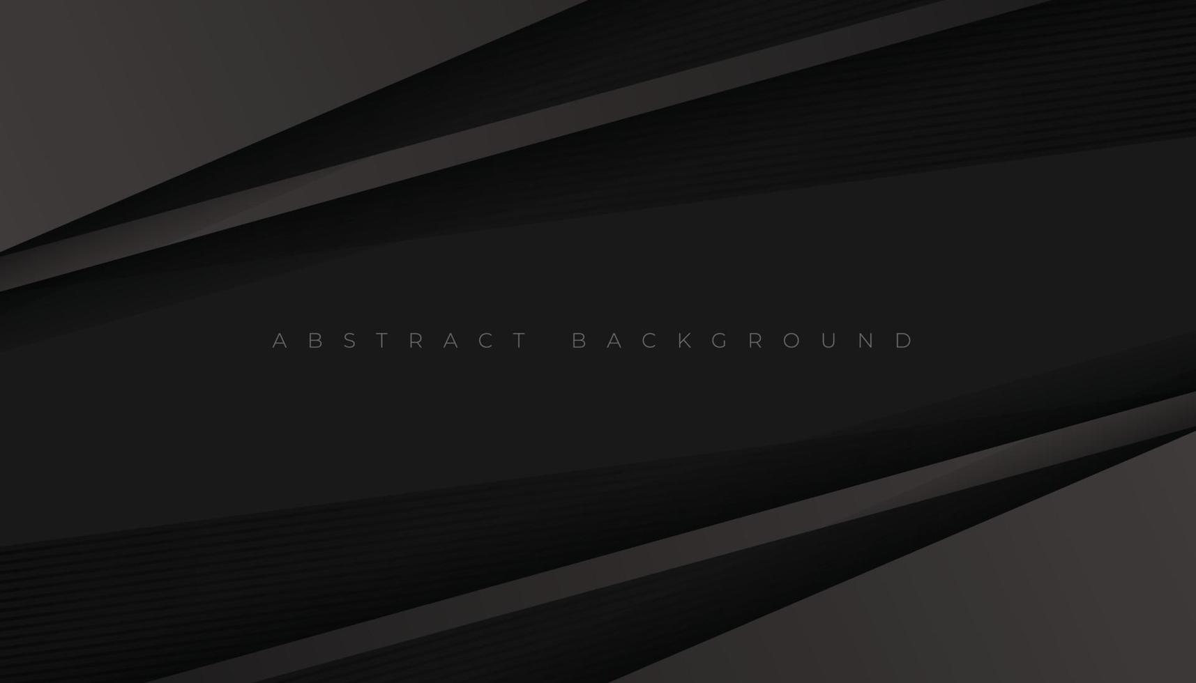 Abstract Black Background with Geometric Dark Gray Paper Layers, Diagonal Stripes Decoration. Minimal Design vector