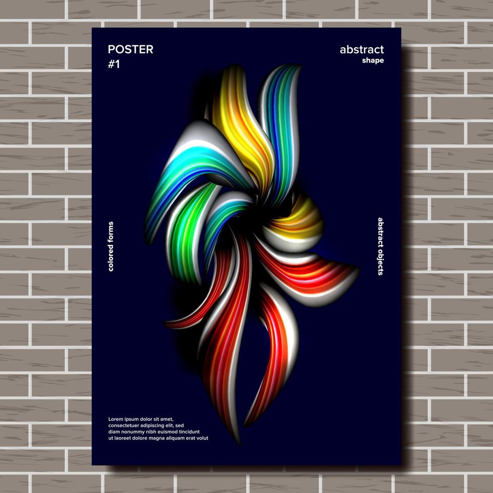 Abstract Shape Poster Vector. Colorful Backdrop. Minimal Shape. Illustration vector