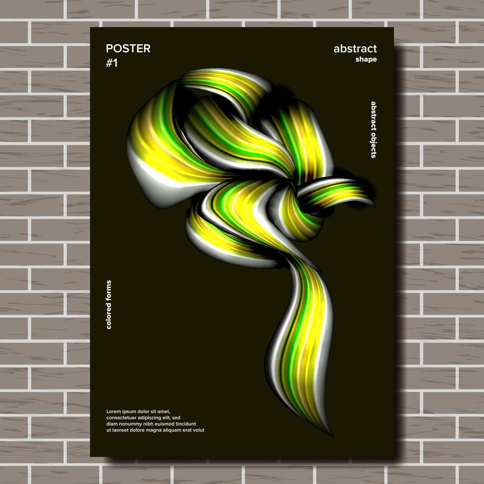 Creative Poster Vector. Digital Composition. Abstract Colorful Liquid And Fluid Colors. Illustration vector