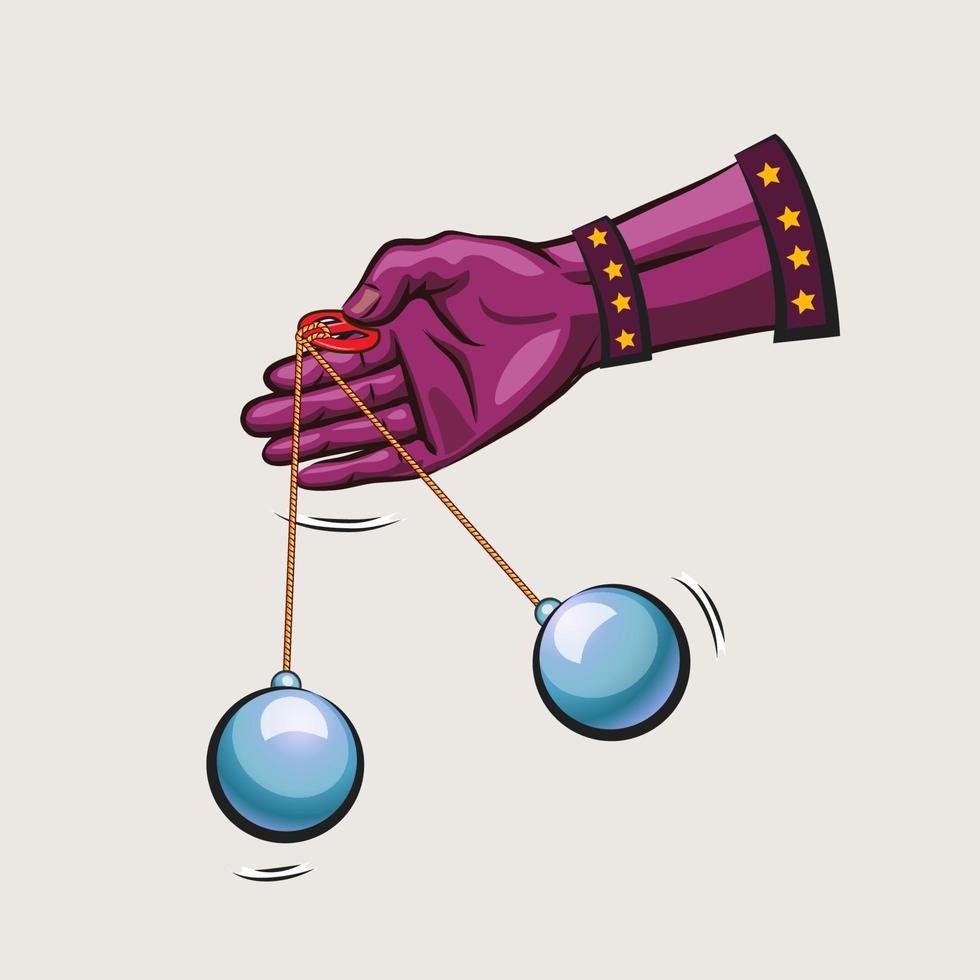 Hand shake and play Lato-lato games. Vector Design