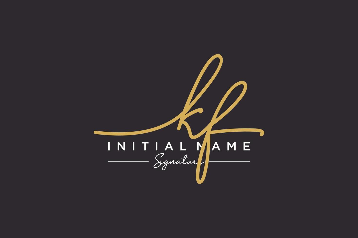 Initial KF signature logo template vector. Hand drawn Calligraphy lettering Vector illustration.