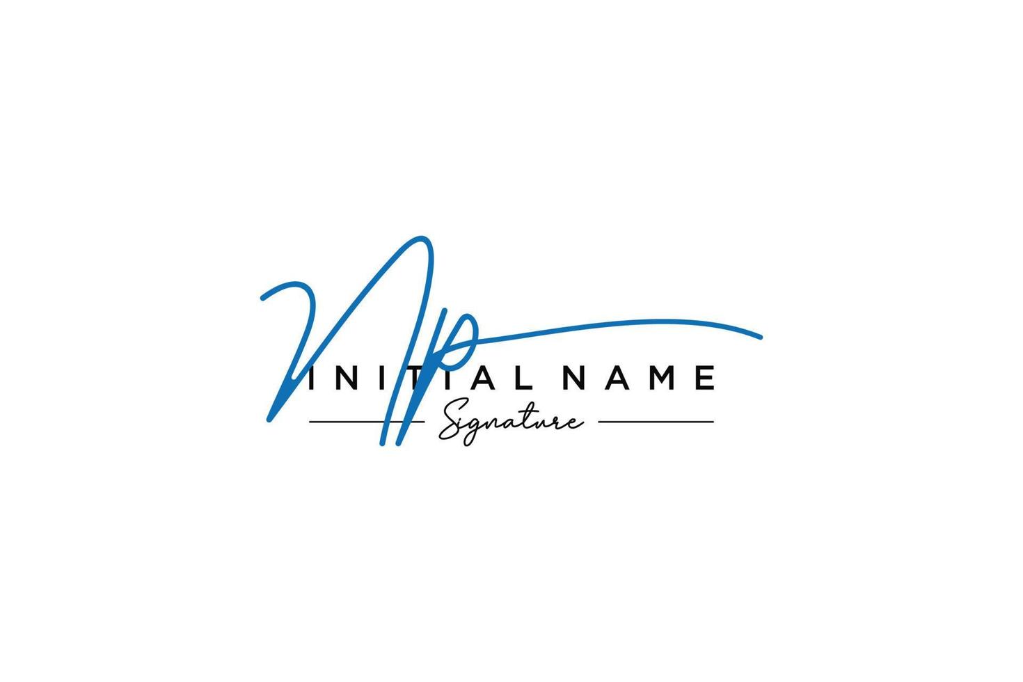Initial NP signature logo template vector. Hand drawn Calligraphy lettering Vector illustration.