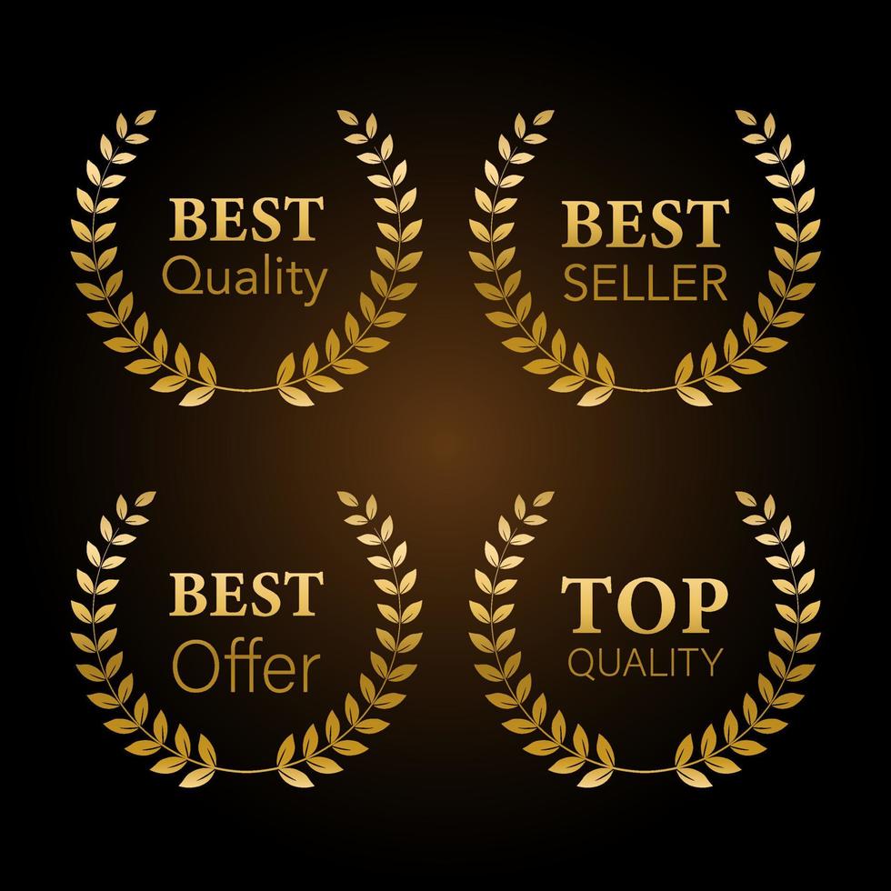 Premium quality laurel wreath collection. vector illustration