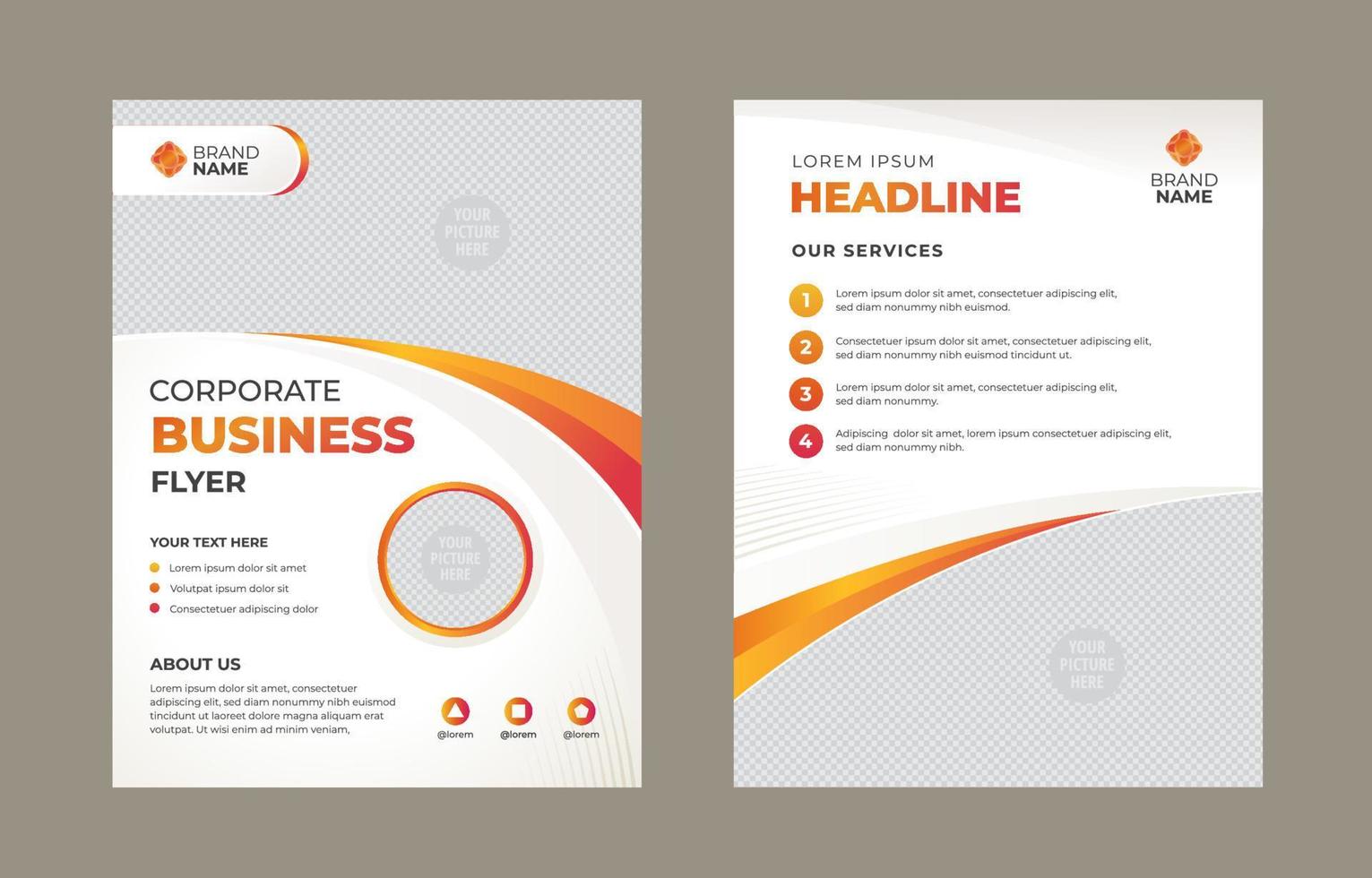 folleto de negocios corporativos degradados vector