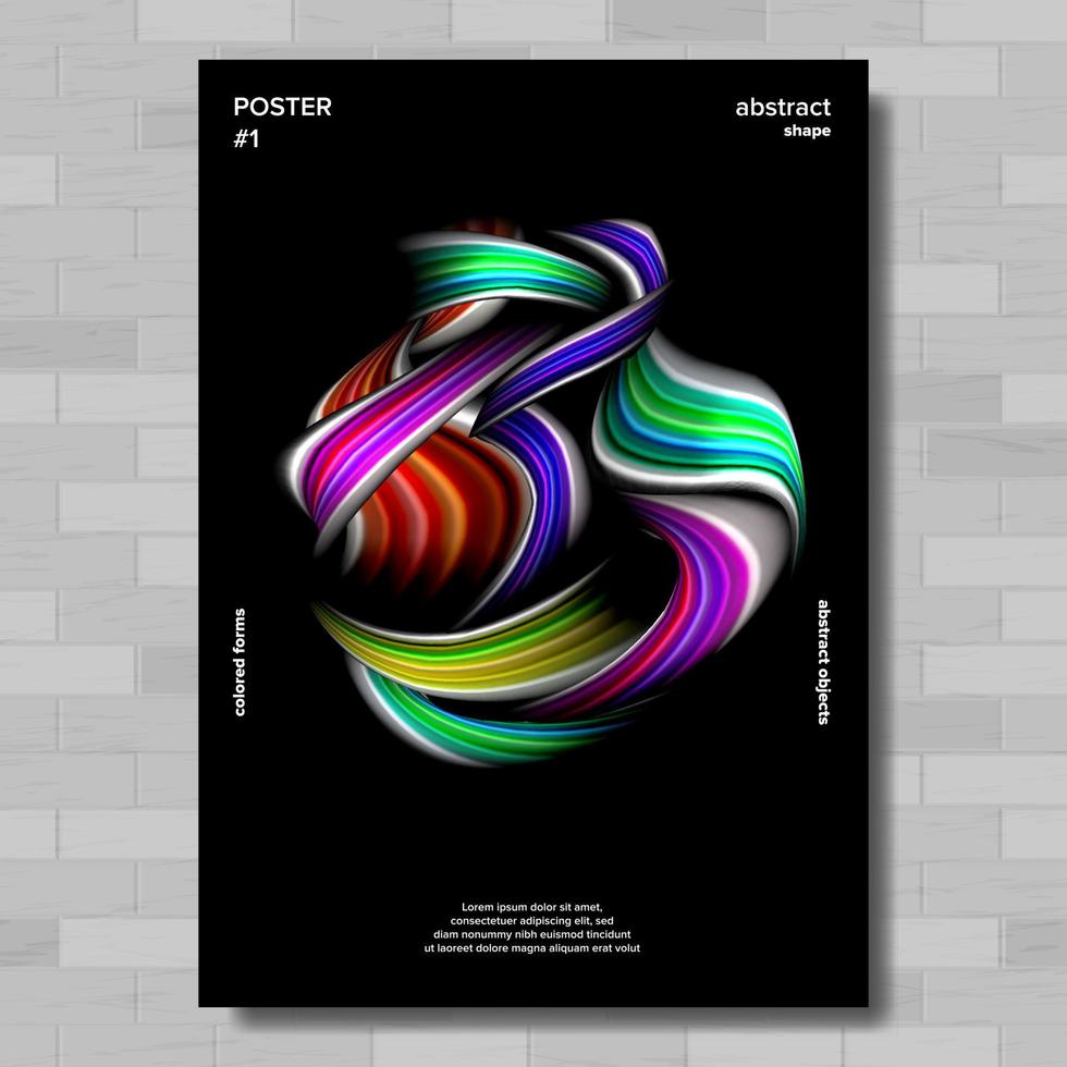Creative Poster Vector. Tech Futuristic Banner. Acrylic Texture. Illustration vector