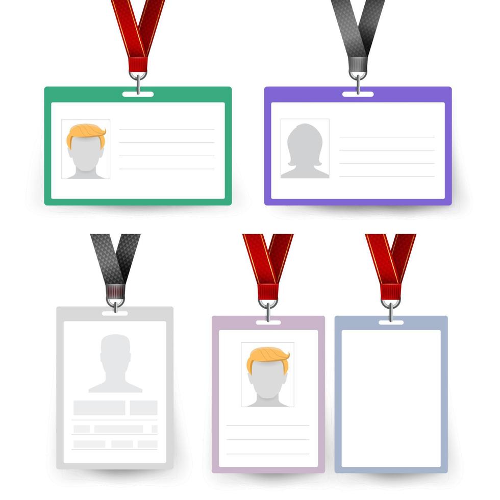 Id Badge Set Vector. Name Tag. Employee Card vector