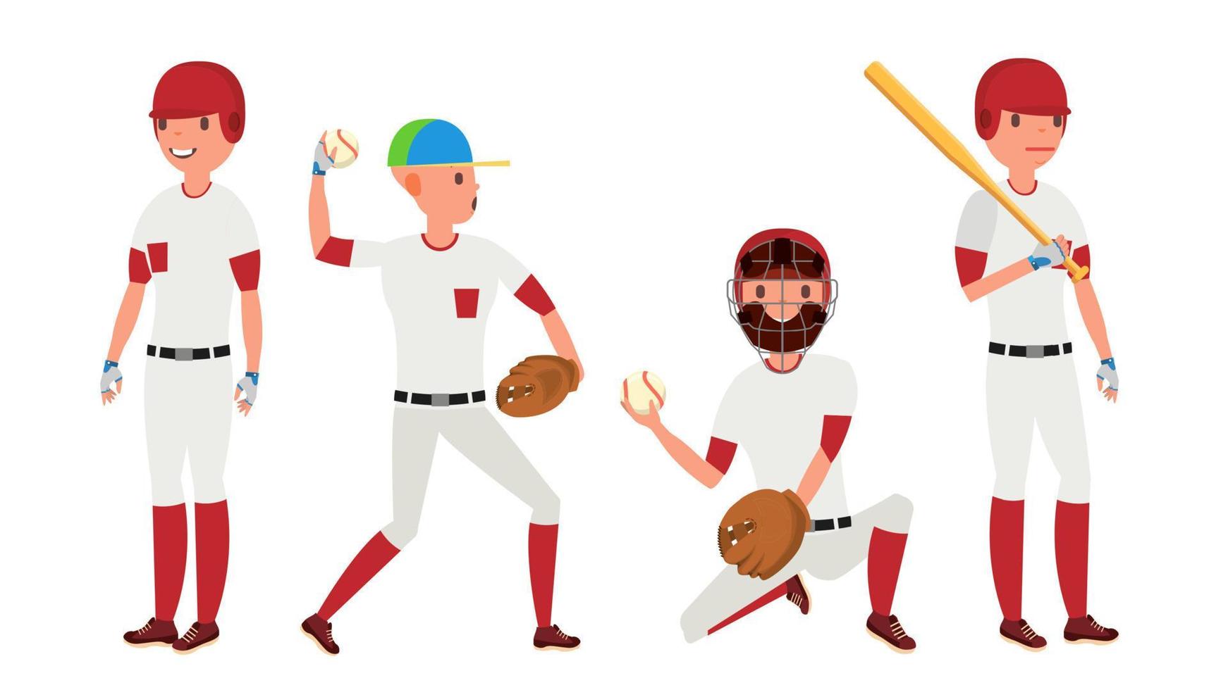 Sport Baseball Player Vector. Classic Uniform. Player Pitching On Field