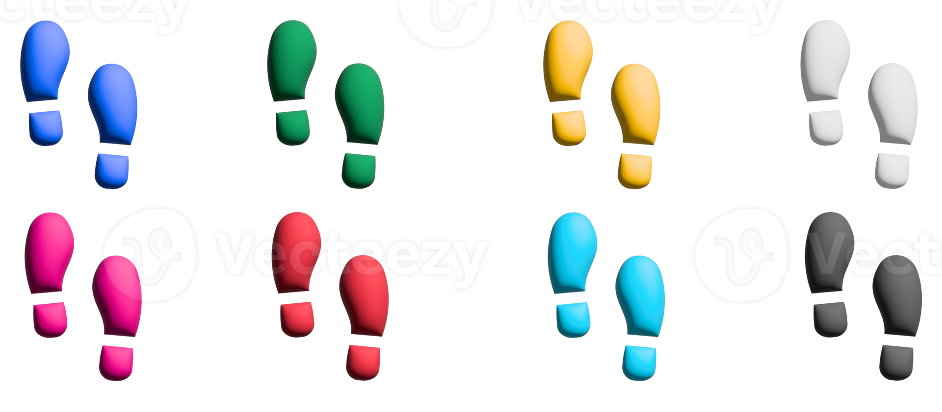 ensemble d'icônes 3d de maks de chaussures, éléments graphiques de symboles colorés png