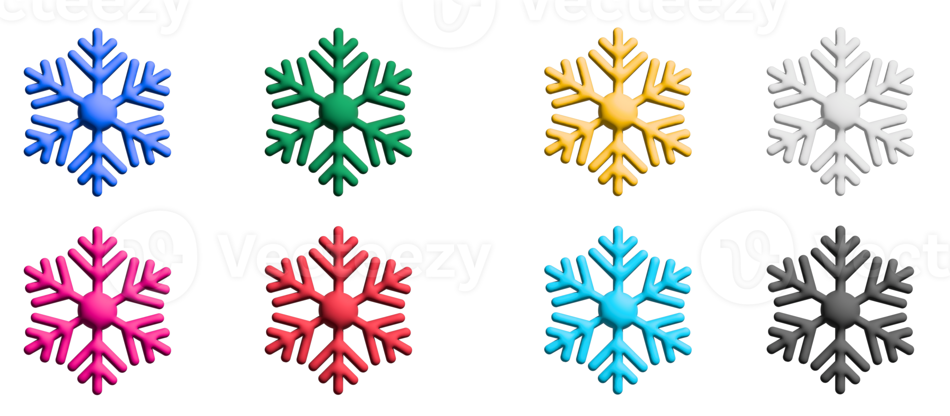 Schnee 3D-Icon-Set, bunte Symbole grafische Elemente png