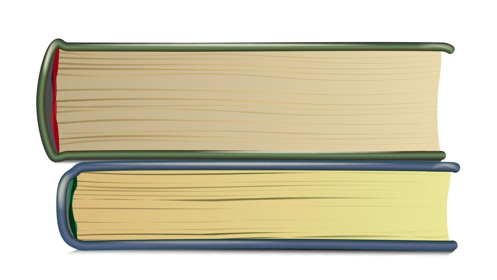 pila de vectores de libros antiguos. páginas realistas. vista lateral del libro. símbolo de lectura con tapa. ilustración realista aislada
