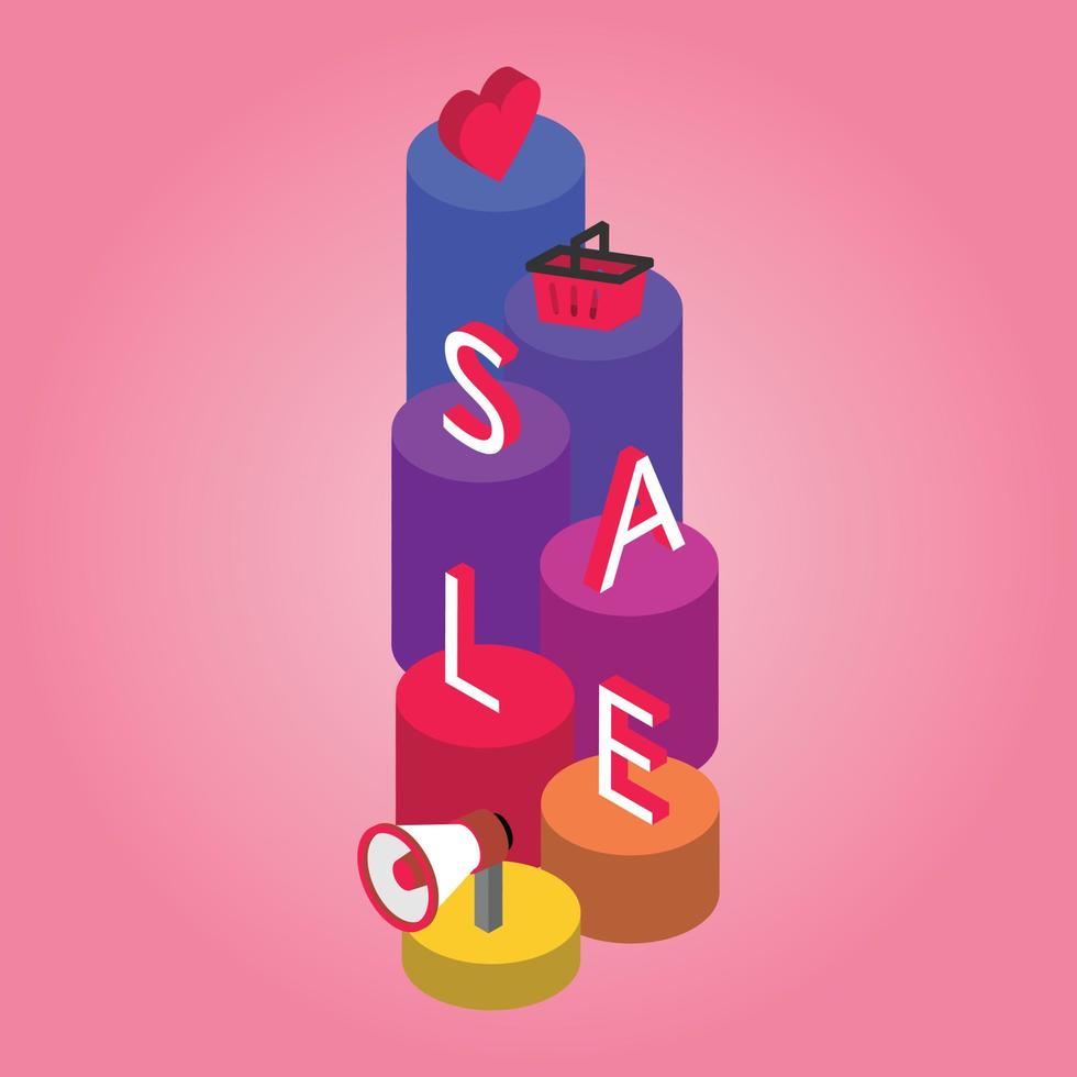 sales template banner with heart and valentine theme for valentine promotion vector