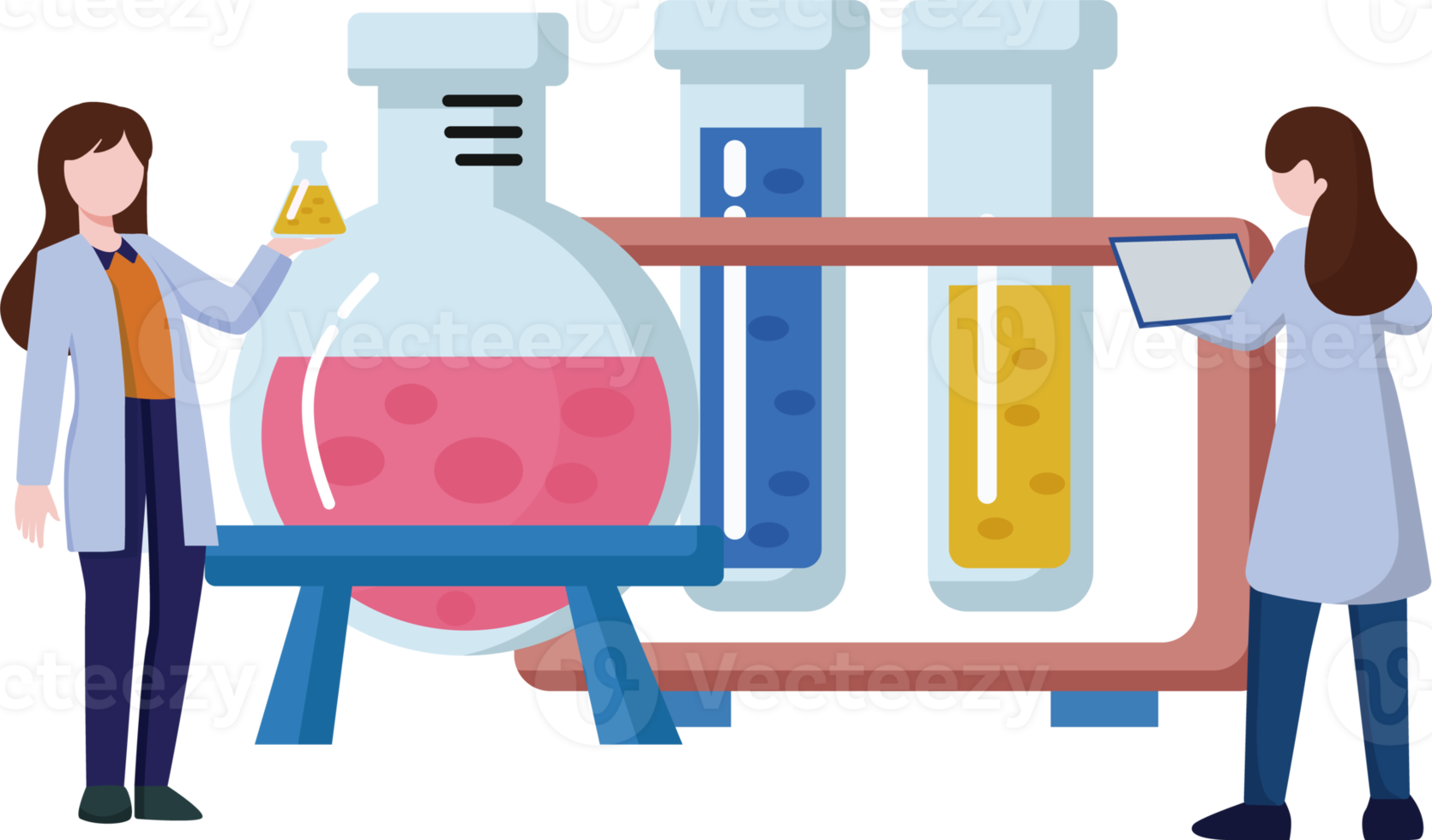 Scientist and test tube png