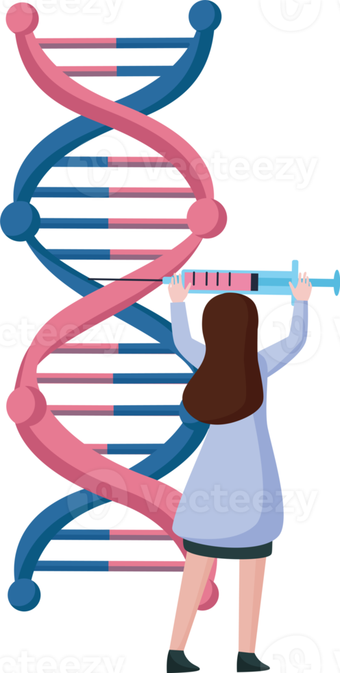 Gene therapy . Scientist treat DNA png