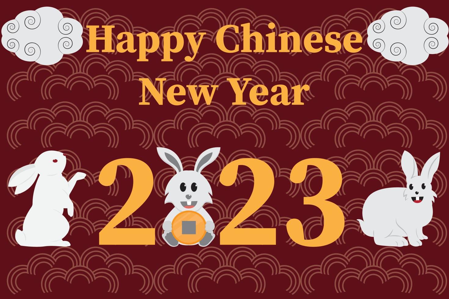 2023 year of the rabbit chinese new year celebration background vector