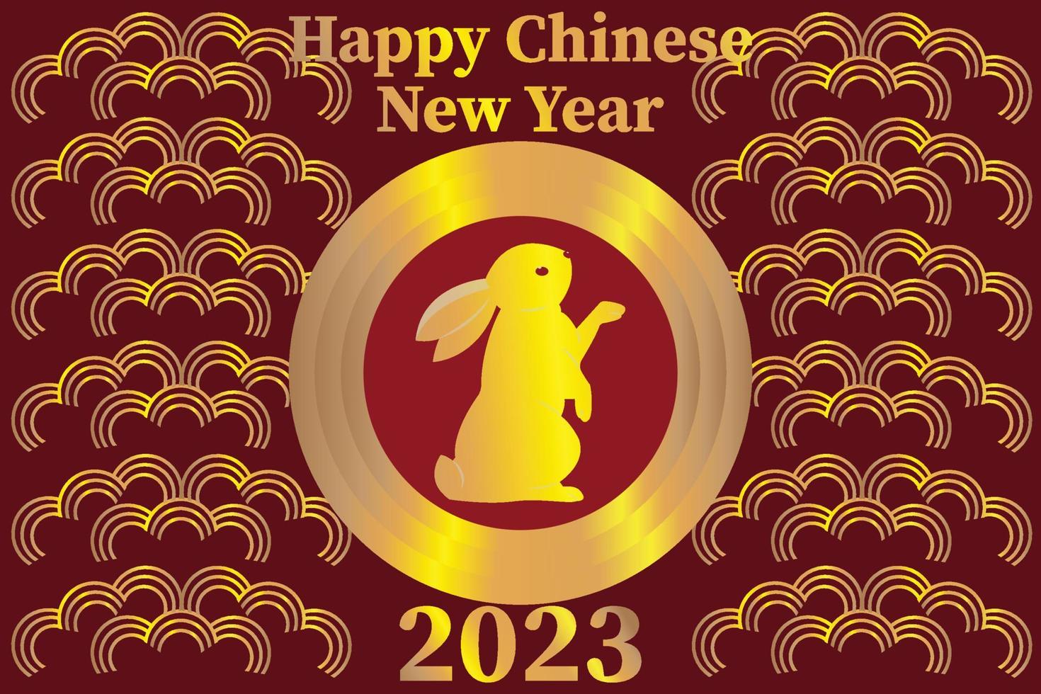 golden color 2023 chinese new year celebration background vector