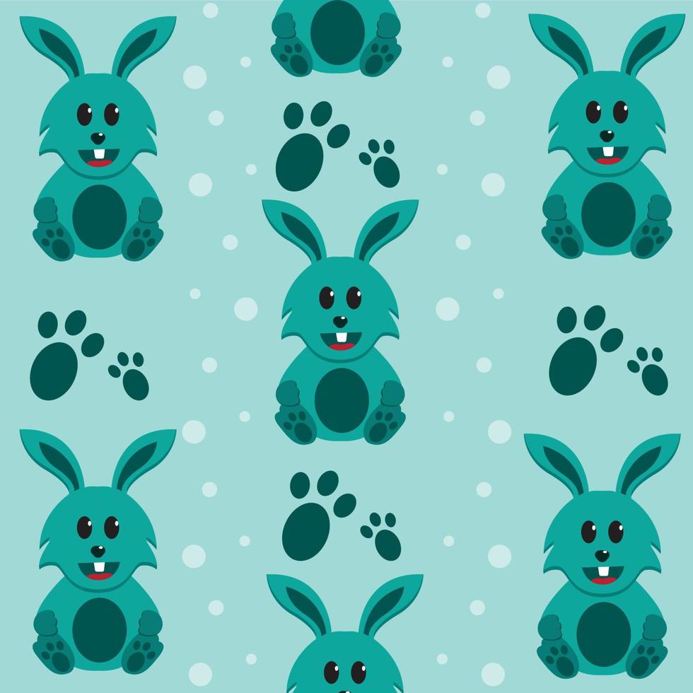 patrón vectorial de conejos con huellas vector
