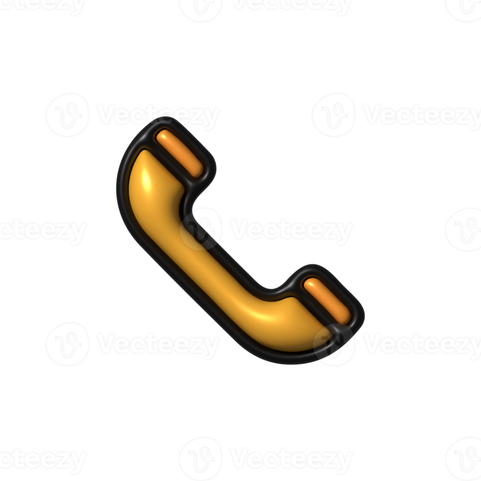 3d graphic of a symbol telephone png