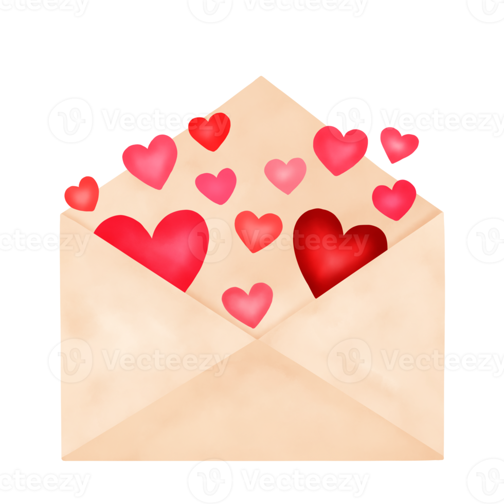 illustration de l'enveloppe de la saint valentin png