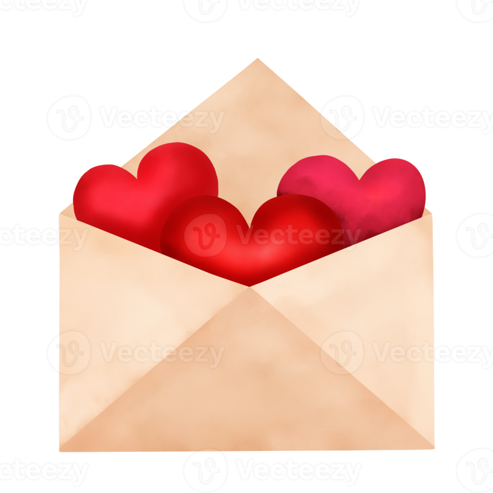 illustration de l'enveloppe de la saint valentin png