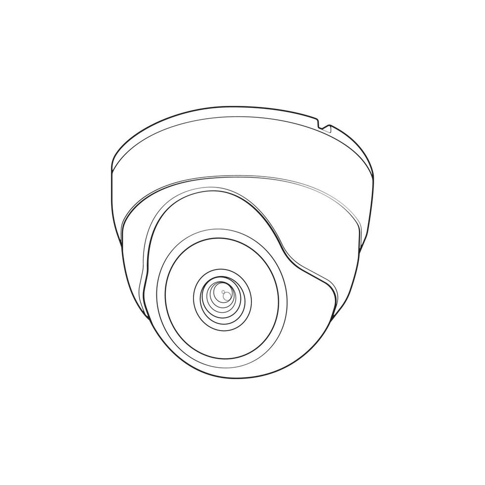 cctv en estilo de vector de arte de línea, aislado sobre fondo blanco. cctv en estilo de vector de arte de línea para colorear libro.