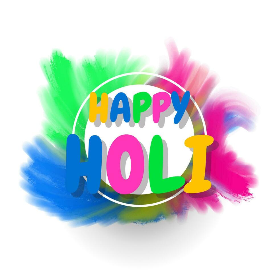 colorful happy Holi background with watercolor background vector