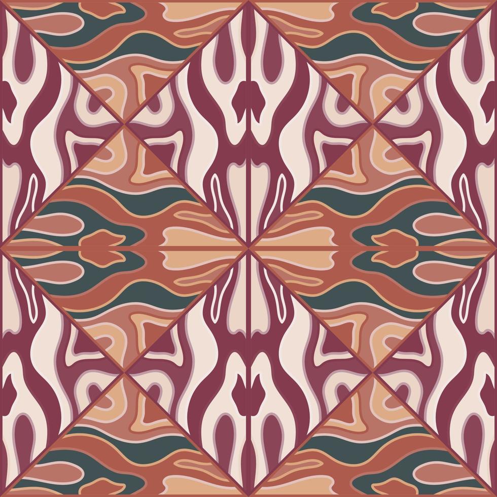 Hand drawn boho mosaic ornament. Kaleidoscope seamless pattern. vector