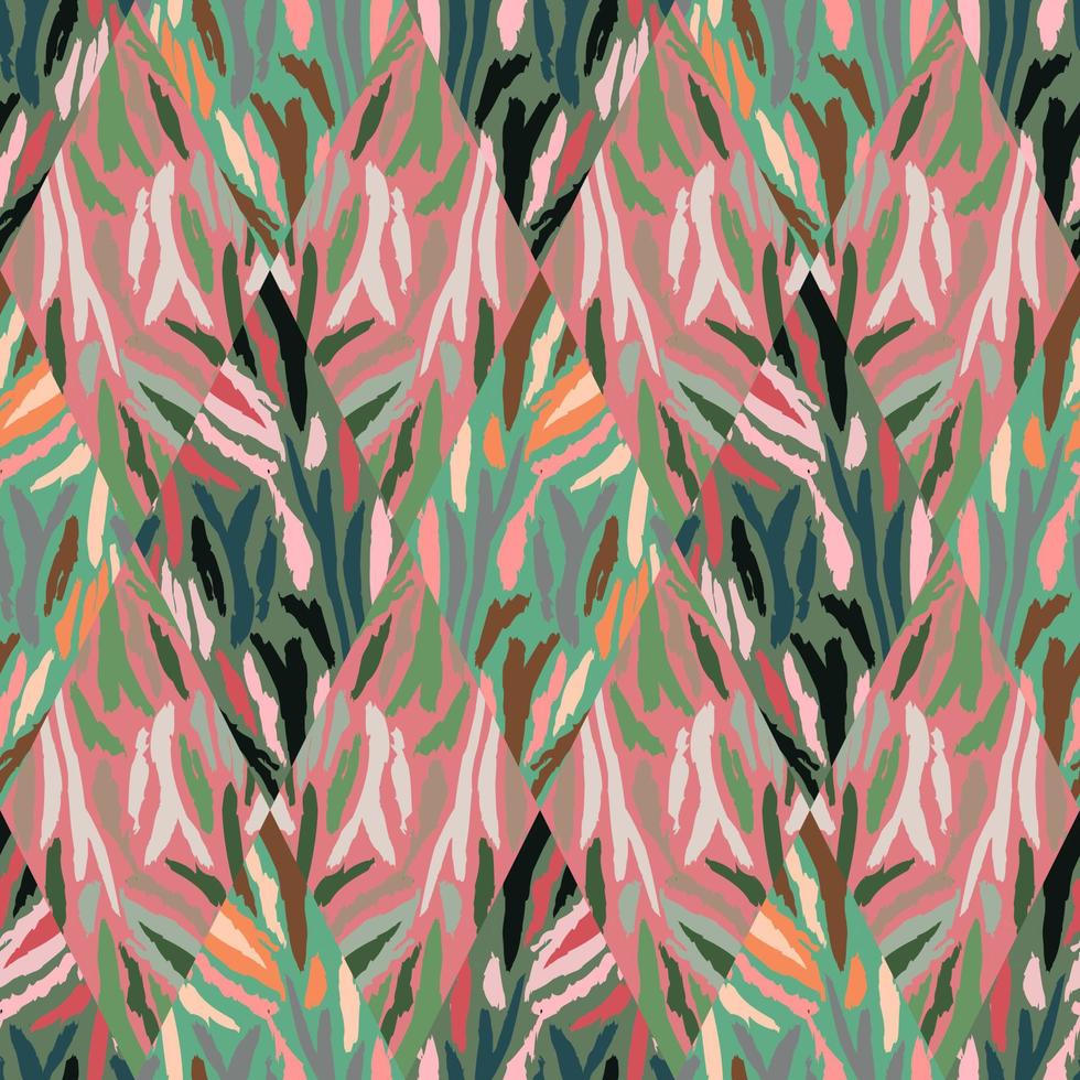 Tiger skin mosaic seamless pattern. Abstract animal fur tile. vector