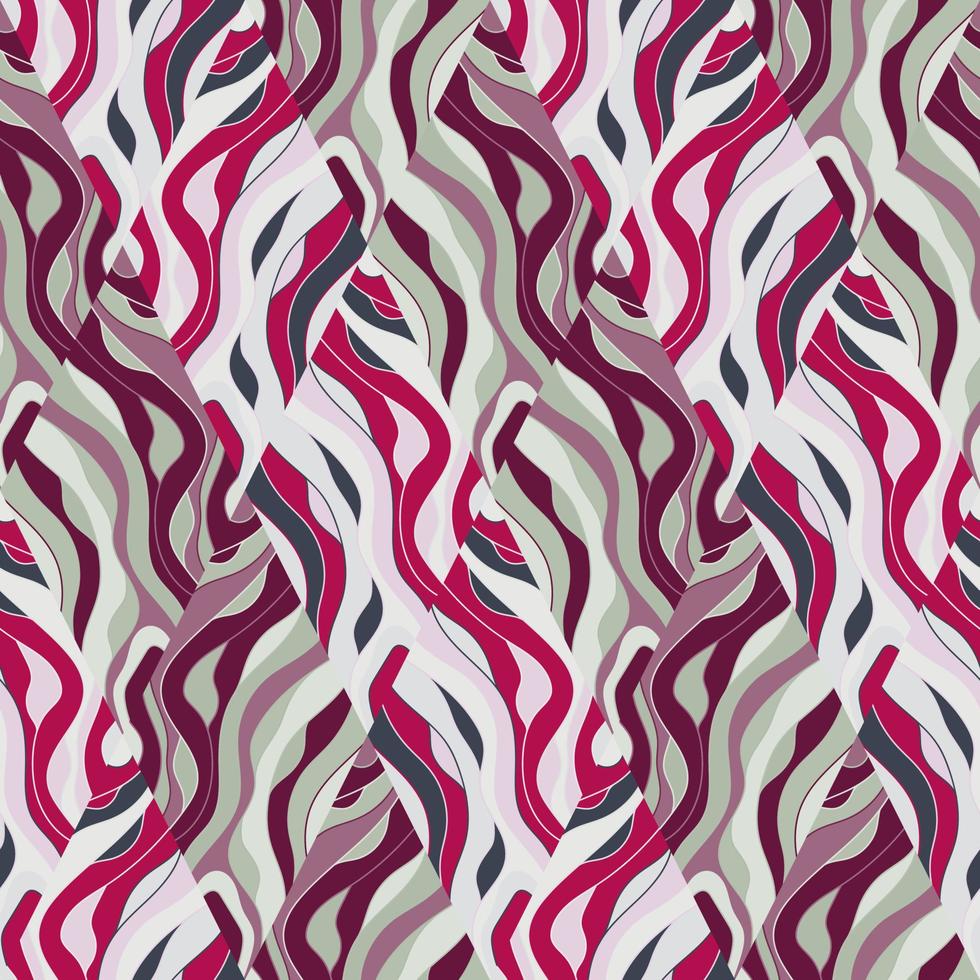 Wave mosaic seamless patern. Abstract liquid ornament. Decorative soft lines wallpaper. vector