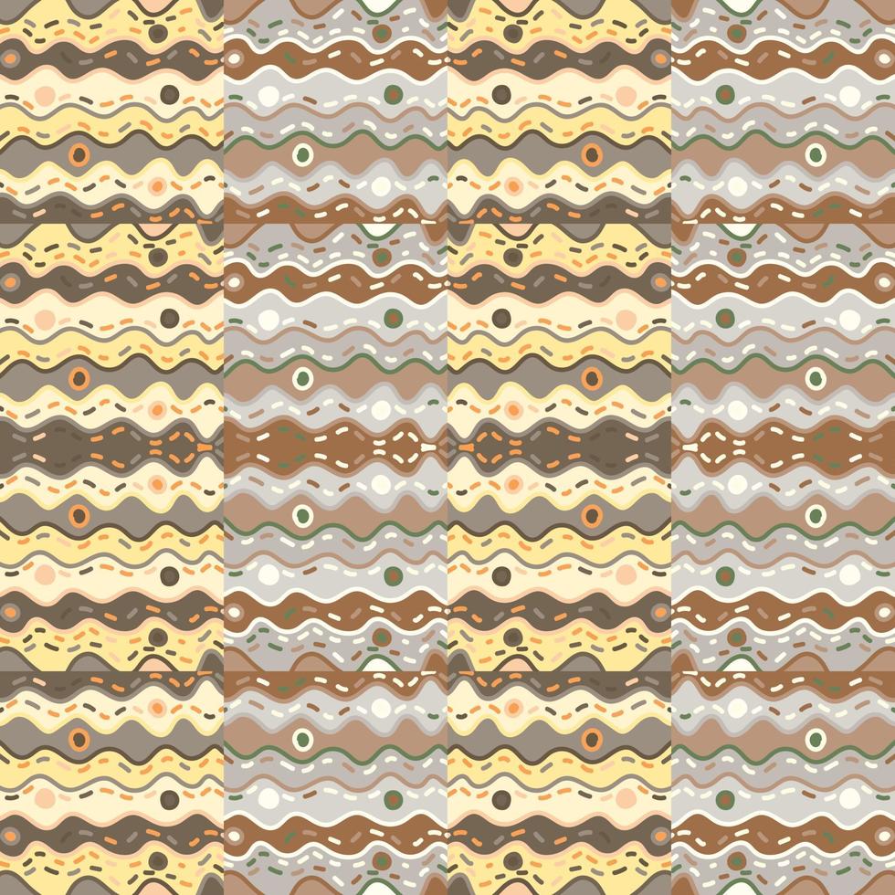 Creative wave lines tile ornament. Abstract ethnic mosaic seamless pattern. Vintage line wallpaper. vector