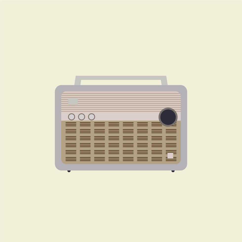 retro classic radio flat design vector illustration. old radio tuner. Vector illustration of vintage radio receiver, flat style. Retro radio