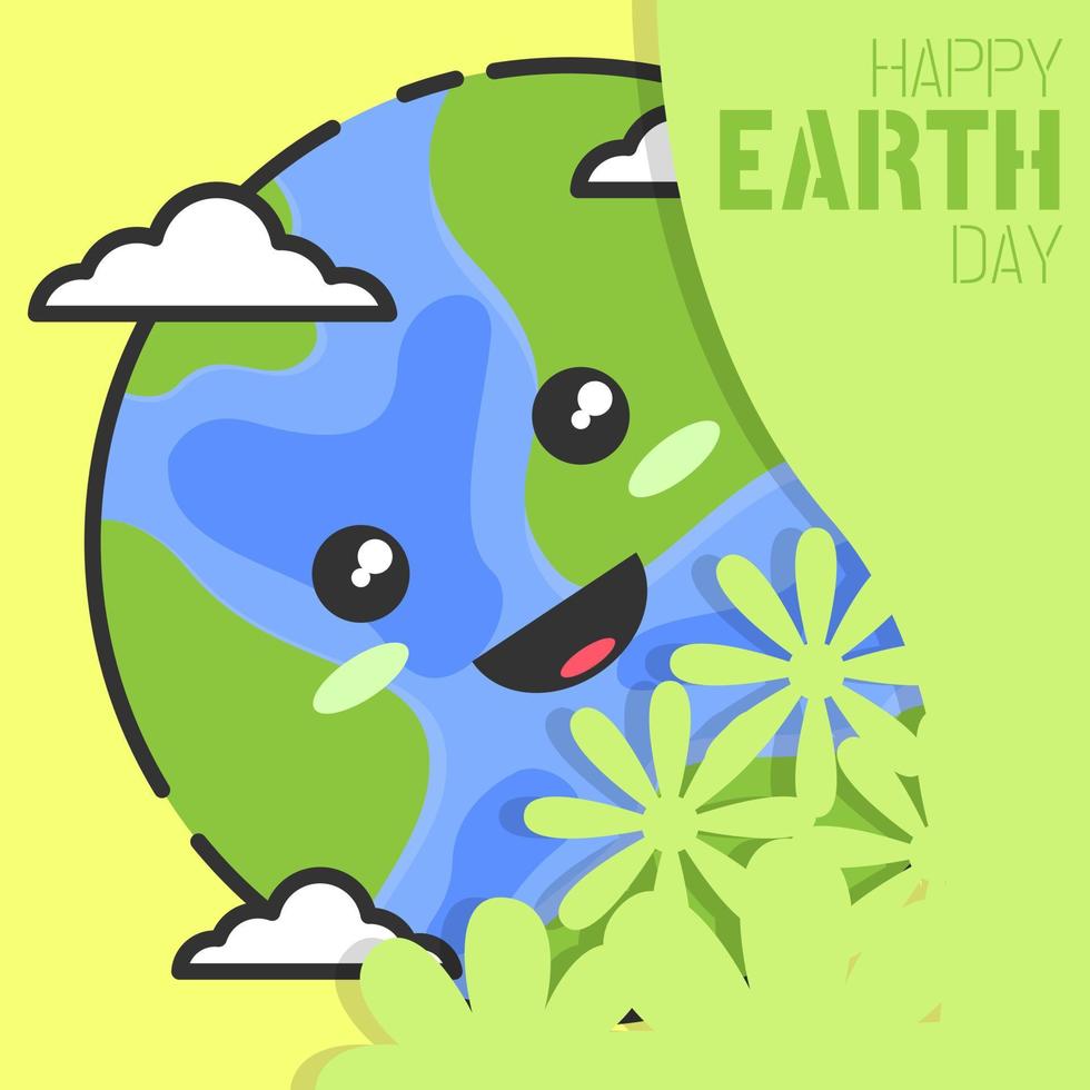 Happy earth day greeting card vector