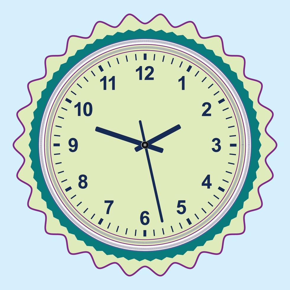 plantilla de diseño de reloj redondo decorativo, diseño de reloj mandala, plantilla de reloj mandala, ilustración vectorial vector