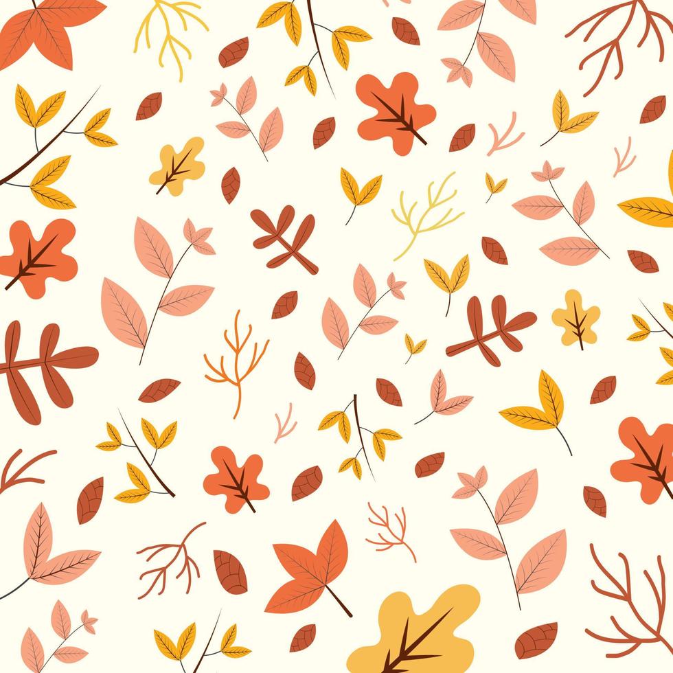 Leaf seamless pattern, leaves seamless background, seamless pattern with red and yellow leaves vector