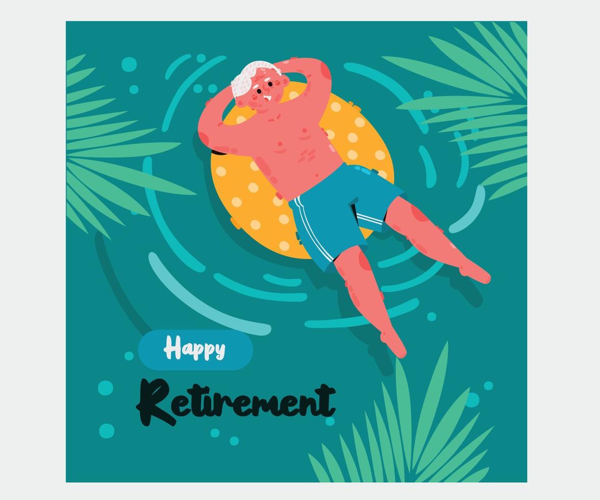 Hand Drawn Retirement Greeting Card Illustration vector