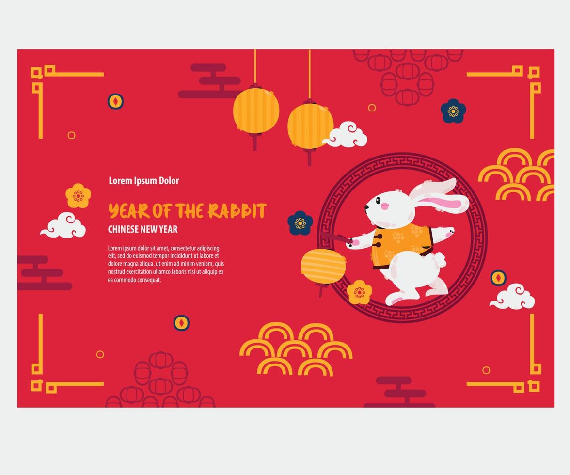 Year of the Rabbit Chinese New Year Background vector