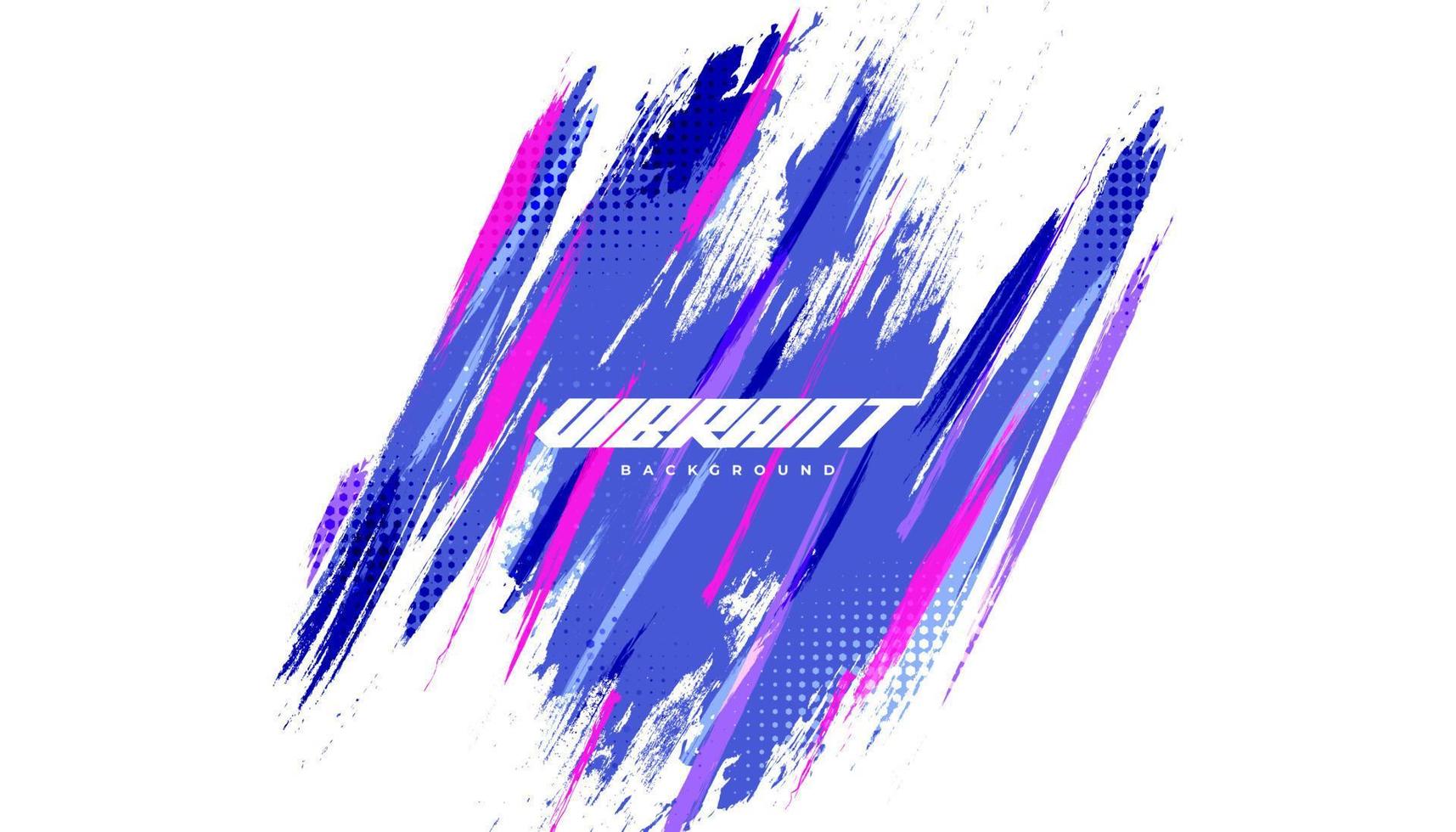 Abstract and Colorful Brush Background with Halftone Effect. Brush Stroke Illustration for Banner, Poster, or Sports Background. Scratch and Texture Elements For Design vector